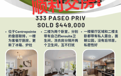 【于军地产 闪电成交】恭喜卖家！[Party]热烈祝贺333 Paseo Priv叠层联排挂牌一个半月顺利交房！上线两周即达成有条件成交，凭借合理定价策略和精准宣发，迅速赢得市场青睐，在短时间内实现高效转化，再次彰显”于军速度”与专业实力！[Salute]