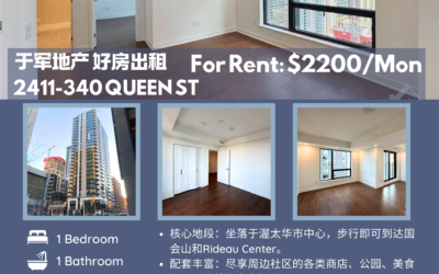 【于军地产 尊享出租】340 Queen St #2411 市中心地标公寓优雅登场！