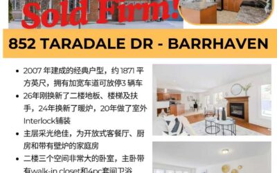 本月第3️⃣套成交！【于军地产 好房成交】852 Taradale Dr[Party]四月开门红！