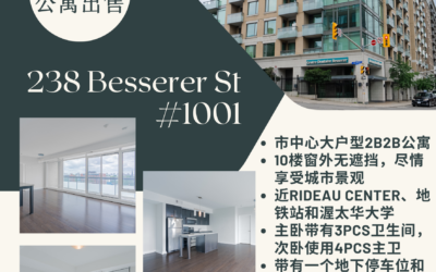 【于军地产 精品公寓】Downtown 核心无遮挡大两卧 📍 1001-238 Besserer St