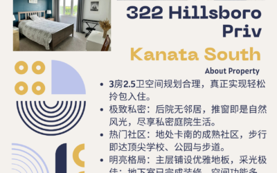 【于军地产 租务速递】Kanata 稀缺绿景美宅！无后邻直面公园，精品单车库3房联排火热招租！ 📍 322 Hillsboro Pvt