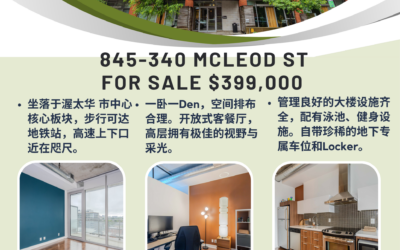 【于军地产 好房上市】Downtown核心圈高层美宅！带珍稀车位+Locker精品公寓 📍 845-340 McLeod St