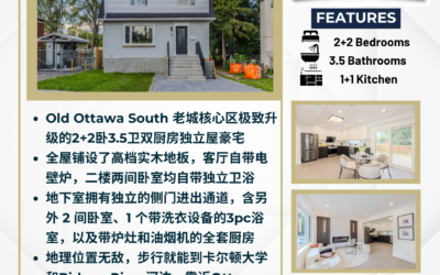 【于军地产 好房上市】Old Ottawa South老城核心区，全顶级重金打造双厨房奢华独立屋！ 📍 31 Harvard Avenue