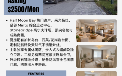 🎉 【于军地产 精品出租】Half Moon Bay 热门联排边户📍 313 Song Sparrow St